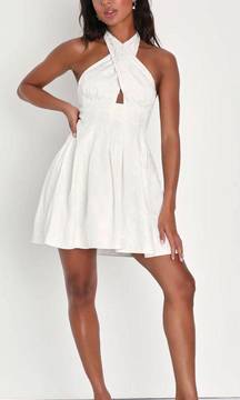 White Halter Dress