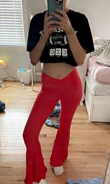 High Waisted Crossover Flare Legging