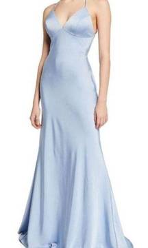 Faviana new backless 10 light blue strappy evening gown dress Neiman Marcus