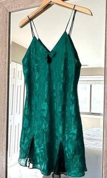 COPY - Victorias Secret Gold Label Vintage Green Floral Slip Dress Size Medium