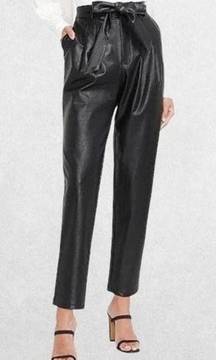 Joie Tie Waist Faux Leather Pant Size Medium Business Casual