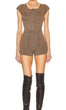 Acne studios brown ribbed romper