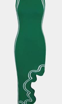 Green Midi Asymmetrical Dress