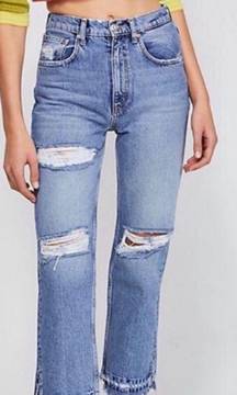 Lita Distressed High Waisted Slim Leg Jeans 28