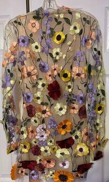 Flowered mini multicolor dress size M