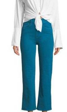 3X1 W4 Shelter Wide-Leg Crop Jeans in Peacock Blue