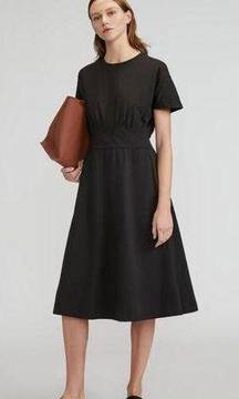 Everlane The Organic Cotton Waisted Dress in Black M NWT