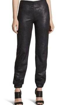 Chico's Black Label Faux Leather Jogger Pants 27