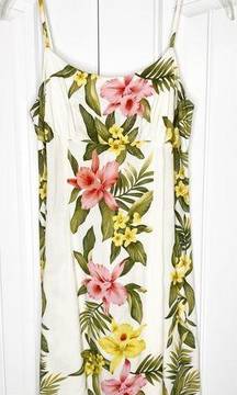 Vintage Hawaiian Floral Print Spaghetti Strap Dress Small Two Palms