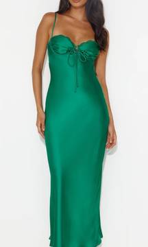 WINERY WEDDING SATIN MAXI DRESS GREEN