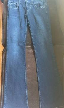 Los Angeles Wide Leg  Dark Low Waist Blue Jeans Sz 29