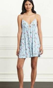 HILL HOUSE Home The Aurora Organic Cotton Sleep Dress in Pond Floral Size XS NWT