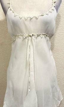 Private Luxuries Vtg 90s Y2k White Fairy Flow Tank Blouse