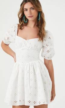 Eyelet Fit And Flare Dress