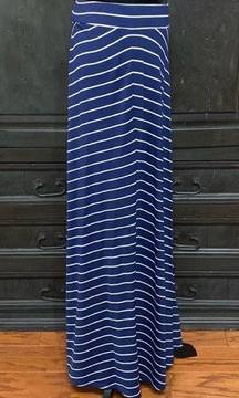 stripe Navy blue & White long skirt. Size small