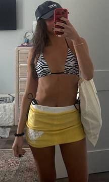 Yellow Towel Mini Skirt Cover Up -