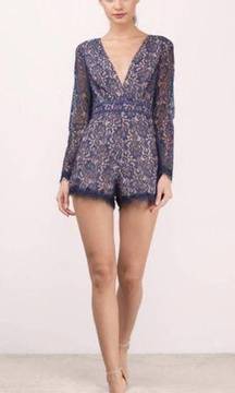 Stylestalker Blue Juliet Lace Romper