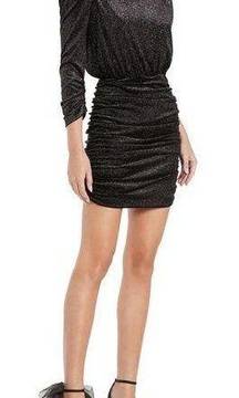 Rebecca Vallance Moon River Metallic Velvet Minidress Women's 2 Black NWT