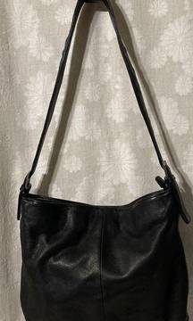 Charter Club Classics Womens Black Leather Bucket Purse Shoulder Bag Nice