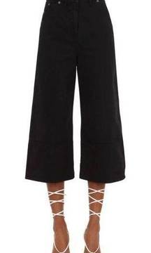 Jacquemus La Riviera Wide Leg Cropped Jeans in Black Size 27