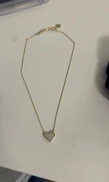 Ari Heart Pendent Necklace in Iridescent Drusy