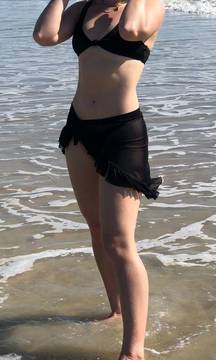 Swimsuit Coverup Skirt Black Tie 