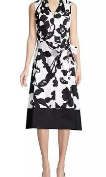 Natori Garden Mandarin Dress - Floral - Black Multi/Neutral Black - S