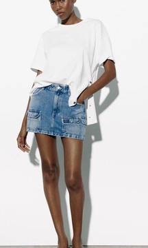 Denim Cargo Skirt