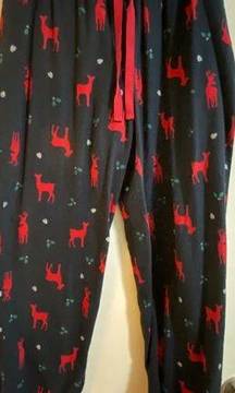 Joe Fresh Reindeer Pattern Navy Christmas Pajama Pants With Back Pocket Sz 1x