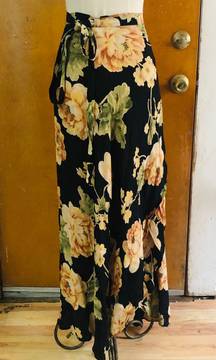 wrap maxi skirt. Small.  Floral