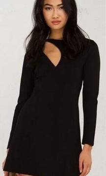 Kendall + Kylie Black Long Sleeve Cut-Out Mini Little Dress Women's Size Small