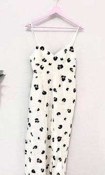 Red Carter Ivory Leopard Print Embroidered Romper Size S