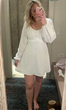 White Long Sleeve Dress