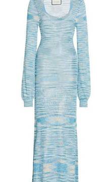Katica Dress Soft Blue Space Dyed Knit MIDI Dress w Slip NWT