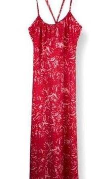 The North Face Pink/Red Lace up/Criss Cross Back Maxi Dress Size S P