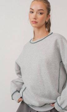 Oversized Crew Neck With Green Detailing  