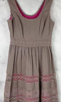 Jessica Simpson Cottagecore Crochet Trim Textured Sleeveless Mini Dress Boho 6