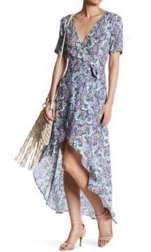 the Label floral midi wrap dress