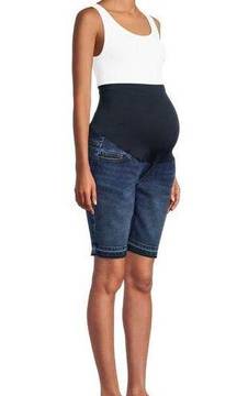 Maternity Bermuda Medium Wash Jean Shorts