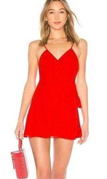 New! LPA Red “Daydream” Wrap Tank Mini Dress XXS