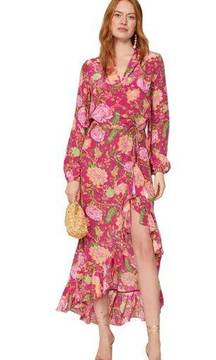 Rococo Sand Chloe Wrap Maxi Dress in Pink XLarge Womens Long Gown