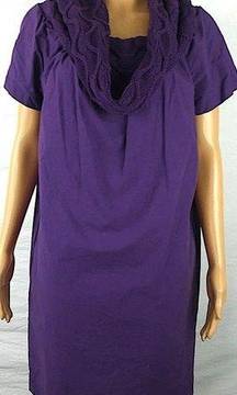 W By Worth Deep Jelly Poplin Knit off The Shoulder Dress NWT Purple Sweater 10