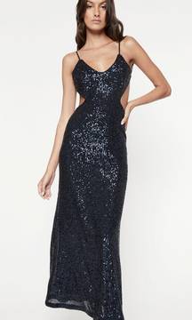 Knox Midi Sequin Dress In Navy Sequin