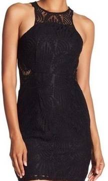 NSR lace halter dress. Black