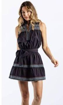 Sundays by We Are Sundays Max Black Sleeveless Embroidered Mini Dress Sz. S