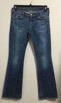 Citizens of Humanity Women Ric Rac 109 Low Flare Distressed Stretch Jeans Sz 30