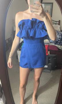 Blue Ruffle Romper