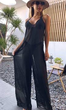 Black Jumpsuit Swim Coverup