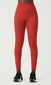 Lanston Sport Row Red High Rise Workout Leggings