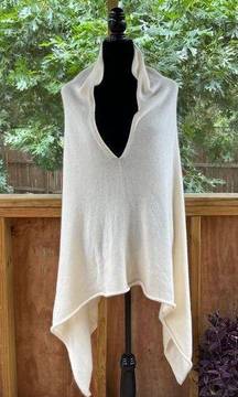 Catherine Robinson Cashmere White 100% Cashmere Poncho One Size